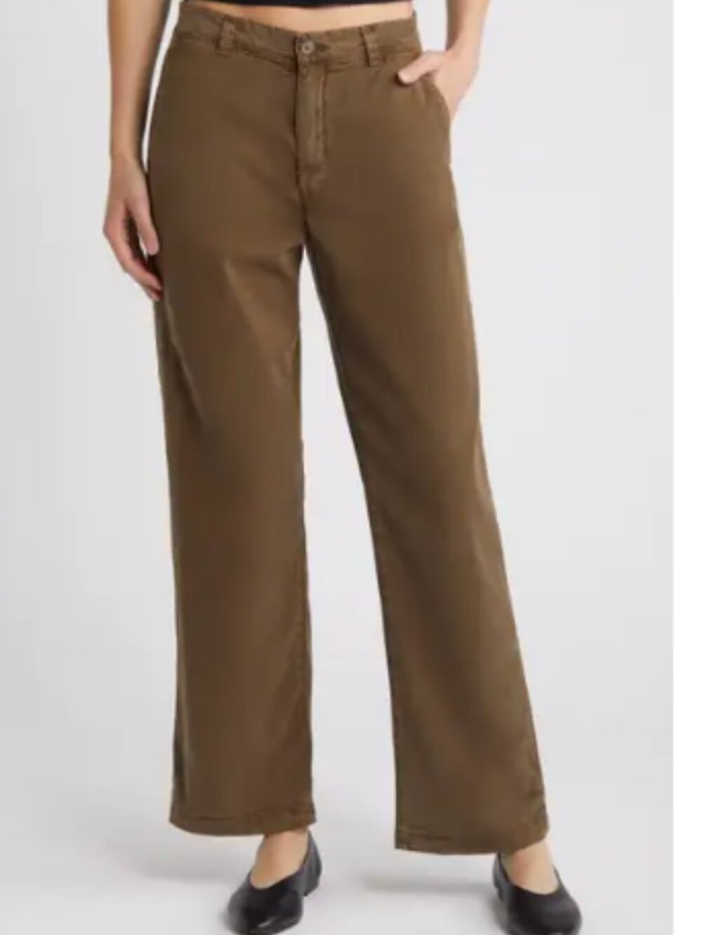 AG Caden Wide Leg Twill Pants, Size 27